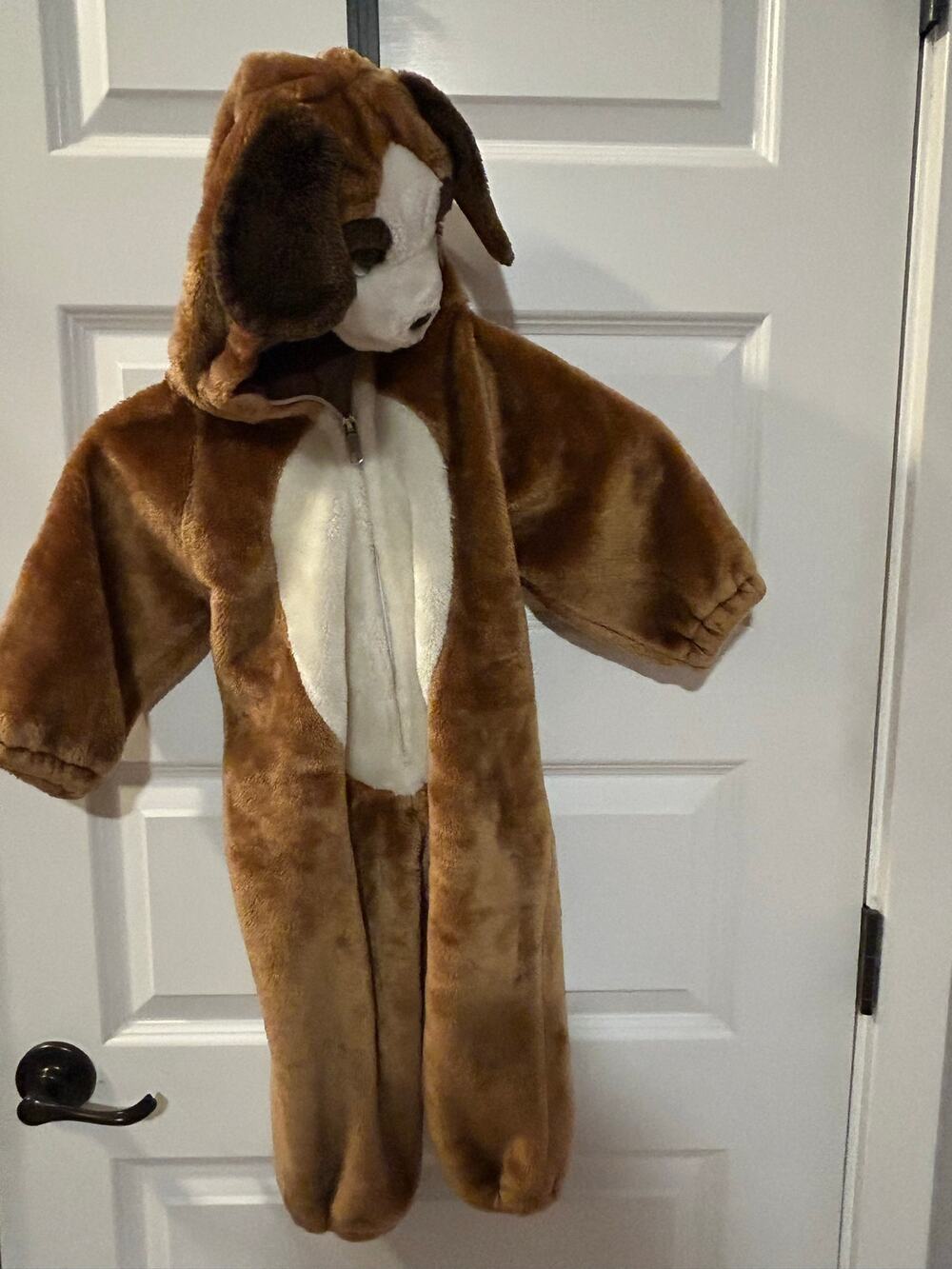 Vintage Infant Toddler Plush Dog Costume Jumpsuit Brown full body size 2T